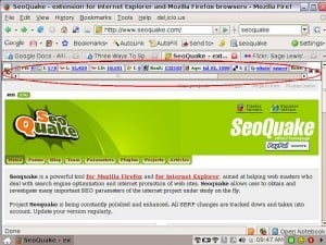 SEOQuake Screen Capture SEOQuake Screen Capture