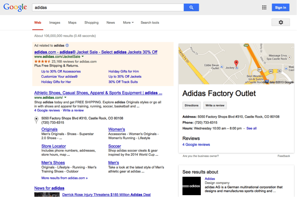 explanation of google s ecommerce search engine result pages serps