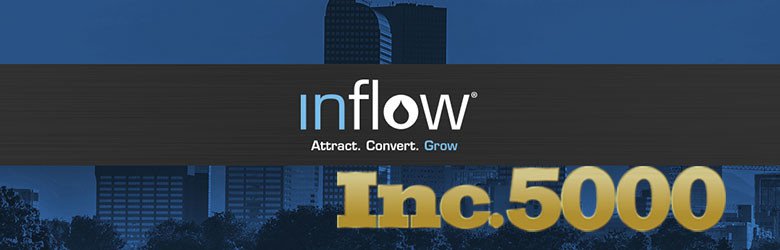 Inc. 5000. Logo: Inflow. Attract. Convert. Grow.