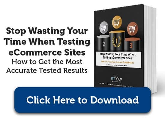 Stop Wasting your Time when Testing eCommerce Sites. How to get the most Accurate tested Results. Button labeled Click Here to Download. 