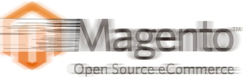 A blurred Magento logo.