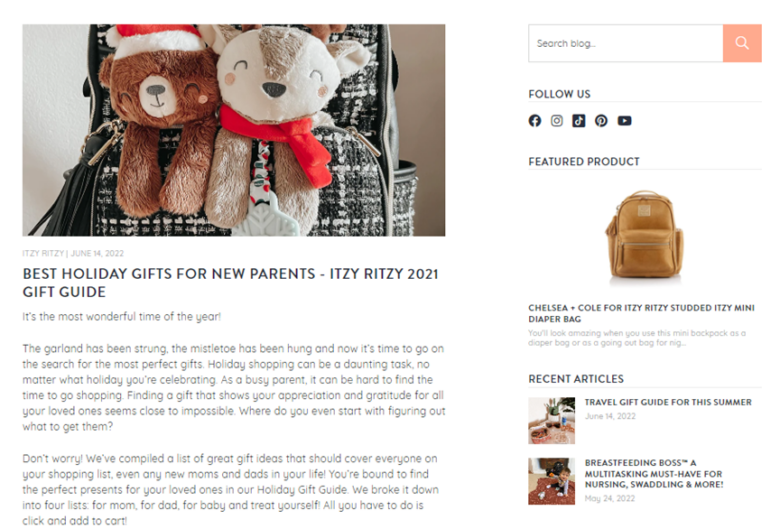 Blog article: Best Holiday Gifts for New Parents - Itzy Ritzy 2021 Gift Guide.