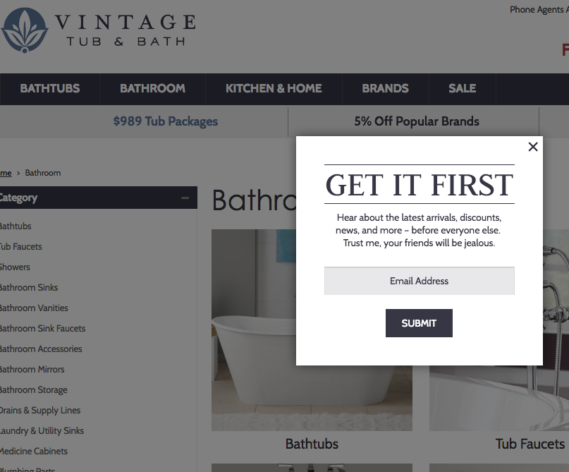 Vintage Tub and Bath Offer