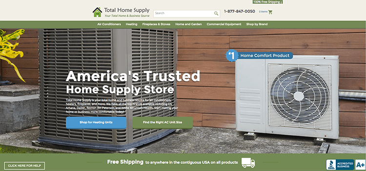 Total Home Supply website. 