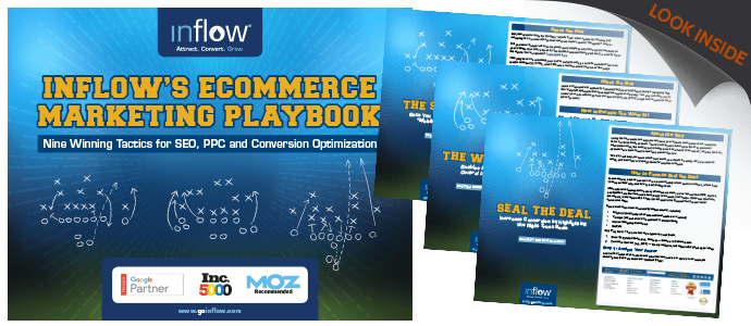 Icon: Inflow's eCommerce Marketing Playbook. Look inside. 