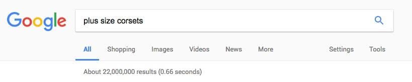 Google search for Plus size corsets. 