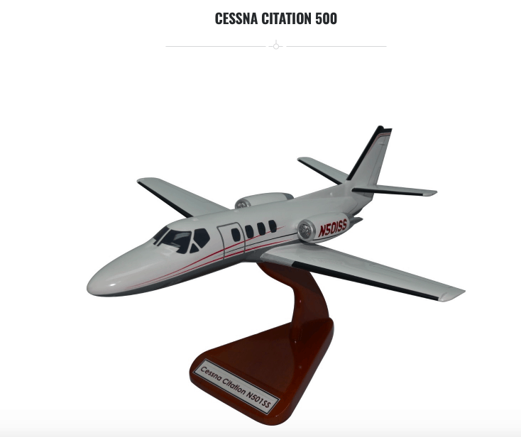 A photograph of a Cessna Citation 500 model. 