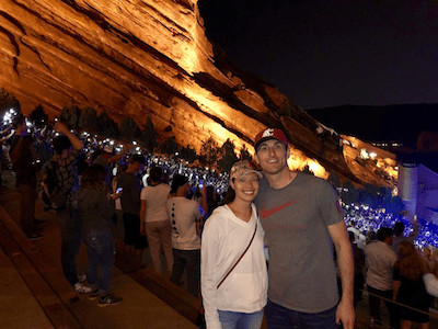 A photograph of Andrew Halfman and his wife at Red Rocks.