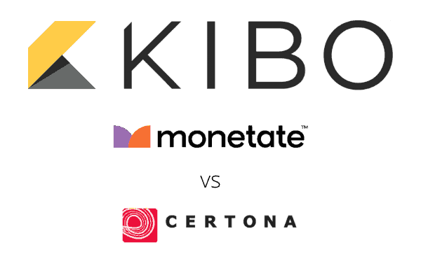 monetate-vs-certona-1 Logo: KIBO. Logo: Monetate vs. Logo: Certona