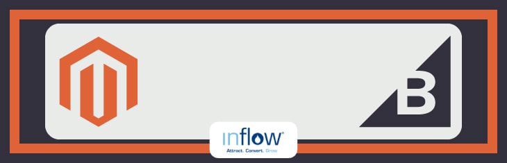 Logos: Magento, BigCommerce, and Inflow: Attract. Convert. Grow.