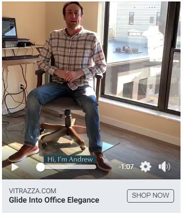 A video screenshot of Andrew using a glass floor mat. Text overlay is at the bottom of the video.