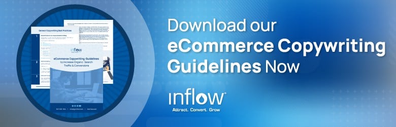 Download Our eCommerce Copywriting Guidelines Now. Logo: Inflow. Attract. Convert.