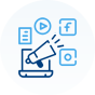Icon: Returns from Social media marketing. 