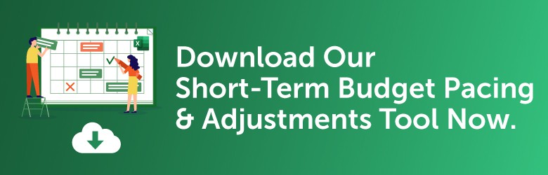 Download Our Short-Term Budget Pacing & Adjustments Tool Now. Logo: Inflow. Attract. Convert. Grow.