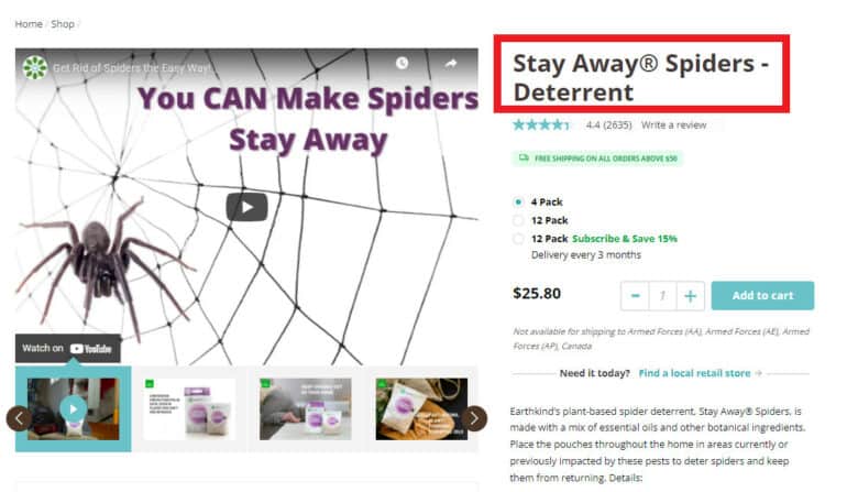  Stay Away Spiders - Deterrent.