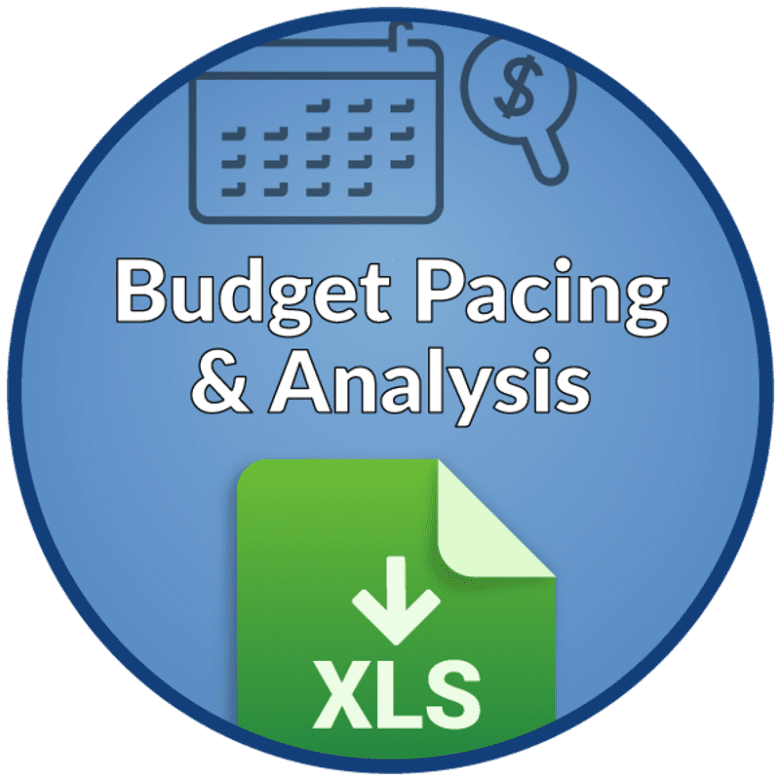 Budget Pacing & Analysis. Logo: Excel.