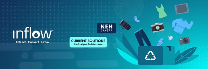 Logo: K E H Camera. Logo: Current Boutique. Pre-loved gems for fashion lovers. Logo: Inflow. Attract. Convert. Grow.