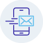 Illustration of email icon on a mobile phone screen.