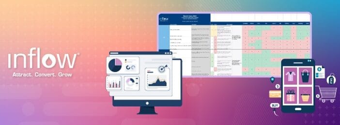 Screenshot of Inflow's eCommerce Best in Class Report 2023. Logo: Inflow. Attract. Convert. Grow.