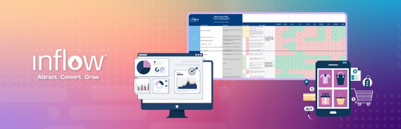 Screenshot of Inflow's eCommerce Best in Class Report 2023. Logo: Inflow. Attract. Convert. Grow.