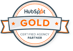 Badge: Hubspot Gold Certified Agency Partner.