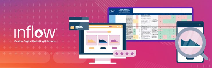 Screenshot of Inflow's Best in Class 2024 Conversion Optimization Report. Logo: Inflow. Custom Digital Marketing Solutions.