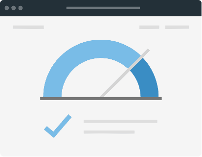 Speedometer with a checkmark. Illustration.